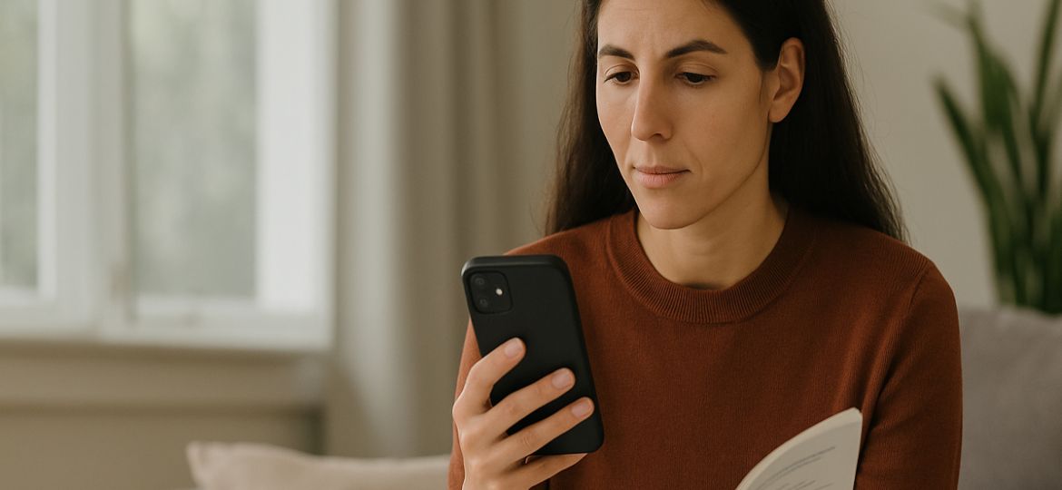 Person using a local guide to find free mental health services in Calgary