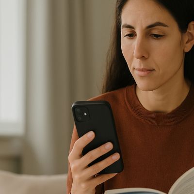 Person using a local guide to find free mental health services in Calgary